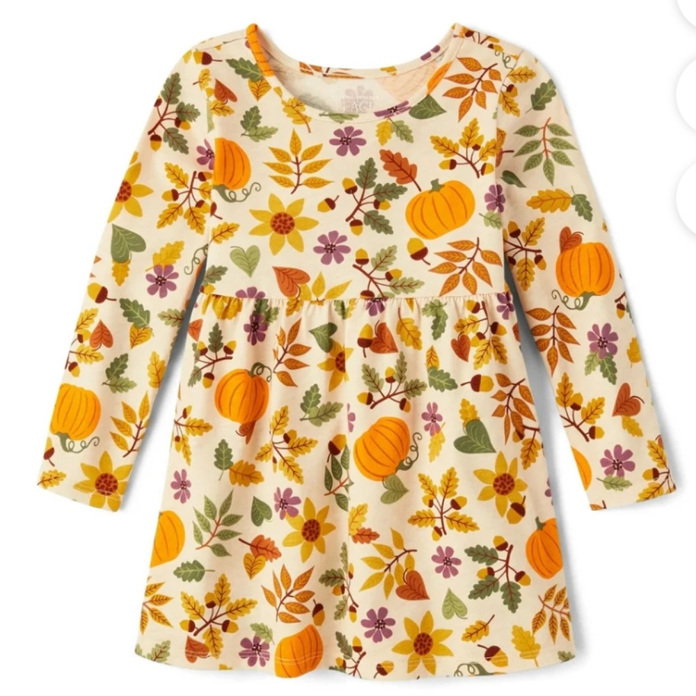 The Children’s Place Toddler Girls Fall Print Dress Size 5T NWT - Picture 1 of 4